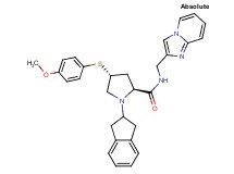 (4R)-1-(2,3-dihydro-1H-inden-2-yl)-N-(imidazo[1,2-a]pyridin-2-ylmethyl)-4-[(4-methoxyphenyl)thio]-L-prolinamide