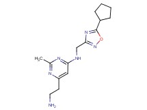 6-(2-aminoethyl)-N-[(5-cyclopentyl-1,2,4-oxadiazol-3-yl)methyl]-2-methylpyrimidin-4-amine