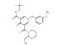 5-[(2-ethyl-1-piperidinyl)carbonyl]-1-(3-methoxybenzyl)-4-oxo-N-(2,2,2-trifluoroethyl)-1,4-dihydro-3-pyridinecarboxamide