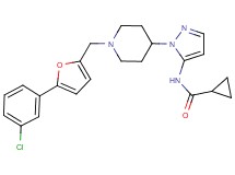 N-[1-(1-{[5-(3-chlorophenyl)-2-furyl]methyl}-4-piperidinyl)-1H-pyrazol-5-yl]cyclopropanecarboxamide