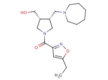 {(3R*,4R*)-4-(1-azepanylmethyl)-1-[(5-ethyl-3-isoxazolyl)carbonyl]-3-pyrrolidinyl}methanol