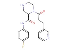 N-(4-fluorophenyl)-1-[3-(3-pyridinyl)propanoyl]-2-piperazinecarboxamide