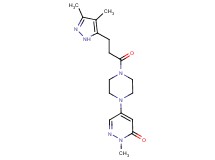 5-{4-[3-(3,4-dimethyl-1H-pyrazol-5-yl)propanoyl]-1-piperazinyl}-2-methyl-3(2H)-pyridazinone