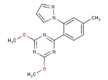 2,4-dimethoxy-6-[4-methyl-2-(1H-pyrazol-1-yl)phenyl]-1,3,5-triazine