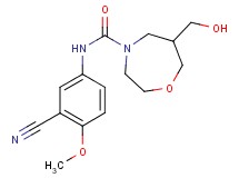 N-(3-cyano-4-methoxyphenyl)-6-(hydroxymethyl)-1,4-oxazepane-4-carboxamide