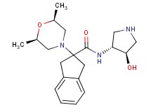 2-[(2R*,6S*)-2,6-dimethyl-4-morpholinyl]-N-[(3R*,4R*)-4-hydroxy-3-pyrrolidinyl]-2-indanecarboxamide