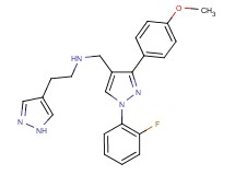 N-{[1-(2-fluorophenyl)-3-(4-methoxyphenyl)-1H-pyrazol-4-yl]methyl}-2-(1H-pyrazol-4-yl)ethanamine