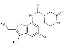 N-(5-chloro-2-ethyl-3-methyl-1-benzofuran-7-yl)-3-oxopiperazine-1-carboxamide