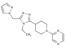 2-{4-[4-ethyl-5-(1H-pyrazol-1-ylmethyl)-4H-1,2,4-triazol-3-yl]piperidin-1-yl}pyrazine