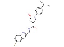 N-[(5-fluoro-1H-indol-2-yl)methyl]-1-(4-isopropylphenyl)-5-oxo-3-pyrrolidinecarboxamide
