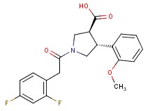 (3S*,4R*)-1-[(2,4-difluorophenyl)acetyl]-4-(2-methoxyphenyl)pyrrolidine-3-carboxylic acid