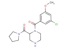 1-(3-chloro-5-methoxybenzoyl)-2-(1-pyrrolidinylcarbonyl)piperazine