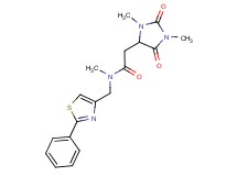 2-(1,3-dimethyl-2,5-dioxo-4-imidazolidinyl)-N-methyl-N-[(2-phenyl-1,3-thiazol-4-yl)methyl]acetamide
