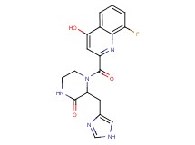 4-[(8-fluoro-4-hydroxy-2-quinolinyl)carbonyl]-3-(1H-imidazol-4-ylmethyl)-2-piperazinone