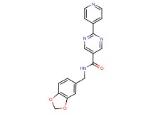 N-(1,3-benzodioxol-5-ylmethyl)-2-(4-pyridinyl)-5-pyrimidinecarboxamide