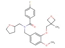 4-fluoro-N-{4-methoxy-3-[(3-methyl-3-oxetanyl)methoxy]benzyl}-N-(tetrahydro-2-furanylmethyl)benzamide