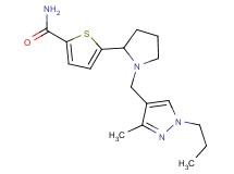 5-{1-[(3-methyl-1-propyl-1H-pyrazol-4-yl)methyl]-2-pyrrolidinyl}-2-thiophenecarboxamide