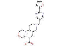 3-((3R*,4S*)-1-{[2-(2-furyl)pyrimidin-5-yl]methyl}-4-morpholin-4-ylpiperidin-3-yl)propanoic acid