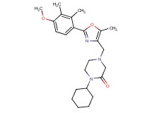 1-cyclohexyl-4-{[2-(4-methoxy-2,3-dimethylphenyl)-5-methyl-1,3-oxazol-4-yl]methyl}-2-piperazinone