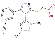 {[5-(3-cyanophenyl)-4-(1,3-dimethyl-1H-pyrazol-5-yl)-4H-1,2,4-triazol-3-yl]thio}acetic acid