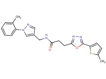 N-{[1-(2-methylphenyl)-1H-pyrazol-4-yl]methyl}-3-[5-(5-methyl-2-thienyl)-1,3,4-oxadiazol-2-yl]propanamide