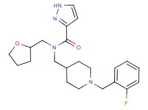 N-{[1-(2-fluorobenzyl)piperidin-4-yl]methyl}-N-(tetrahydrofuran-2-ylmethyl)-1H-pyrazole-3-carboxamide
