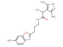 2-amino-2-(3,5-dimethyl-1H-pyrazol-4-yl)-N-[3-(6-methyl-1,3-benzoxazol-2-yl)propyl]acetamide