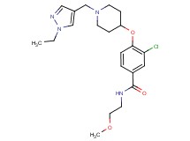 3-chloro-4-({1-[(1-ethyl-1H-pyrazol-4-yl)methyl]-4-piperidinyl}oxy)-N-(2-methoxyethyl)benzamide