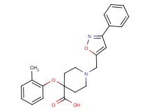 4-(2-methylphenoxy)-1-[(3-phenylisoxazol-5-yl)methyl]piperidine-4-carboxylic acid