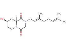 (8R*,9aS*)-2-[(2E)-3,7-dimethylocta-2,6-dien-1-yl]-8-hydroxytetrahydro-2H-pyrido[1,2-a]pyrazine-1,4(3H,6H)-dione