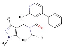N-isopropyl-2-methyl-4-phenyl-N-[(1,3,5-trimethyl-1H-pyrazol-4-yl)methyl]nicotinamide