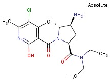 (2S,4S)-4-amino-1-[(5-chloro-2-hydroxy-4,6-dimethyl-3-pyridinyl)carbonyl]-N,N-diethyl-2-pyrrolidinecarboxamide