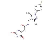 2-(2,5-dioxoimidazolidin-4-yl)-N-{[1-(4-fluorophenyl)-3,5-dimethyl-1H-pyrazol-4-yl]methyl}acetamide