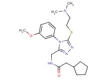 2-cyclopentyl-N-{[5-{[2-(dimethylamino)ethyl]thio}-4-(3-methoxyphenyl)-4H-1,2,4-triazol-3-yl]methyl}acetamide