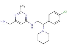 6-(aminomethyl)-N-[2-(4-chlorophenyl)-2-(1-piperidinyl)ethyl]-2-methyl-4-pyrimidinamine bis(trifluoroacetate)