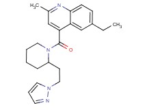6-ethyl-2-methyl-4-({2-[2-(1H-pyrazol-1-yl)ethyl]-1-piperidinyl}carbonyl)quinoline