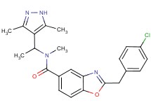 2-(4-chlorobenzyl)-N-[1-(3,5-dimethyl-1H-pyrazol-4-yl)ethyl]-N-methyl-1,3-benzoxazole-5-carboxamide