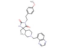 5-ethyl-3-[2-(4-methoxyphenyl)ethyl]-5-[1-(5-quinoxalinylmethyl)-4-piperidinyl]-2,4-imidazolidinedione