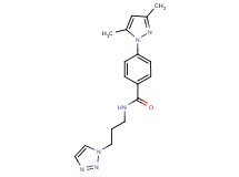 4-(3,5-dimethyl-1H-pyrazol-1-yl)-N-[3-(1H-1,2,3-triazol-1-yl)propyl]benzamide