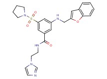 3-[(1-benzofuran-2-ylmethyl)amino]-N-[2-(1H-imidazol-1-yl)ethyl]-5-(1-pyrrolidinylsulfonyl)benzamide