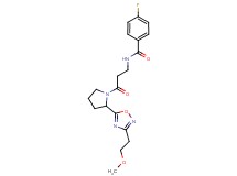 4-fluoro-N-(3-{2-[3-(2-methoxyethyl)-1,2,4-oxadiazol-5-yl]pyrrolidin-1-yl}-3-oxopropyl)benzamide
