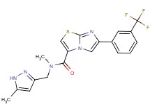 N-methyl-N-[(5-methyl-1H-pyrazol-3-yl)methyl]-6-[3-(trifluoromethyl)phenyl]imidazo[2,1-b][1,3]thiazole-3-carboxamide