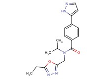N-[(5-ethyl-1,3,4-oxadiazol-2-yl)methyl]-N-isopropyl-4-(1H-pyrazol-5-yl)benzamide