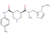 (3R*,5S*)-N-[(1-ethyl-1H-imidazol-2-yl)methyl]-N-methyl-N'-(4-methylphenyl)piperidine-3,5-dicarboxamide