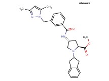 methyl (4R)-1-(2,3-dihydro-1H-inden-2-yl)-4-({3-[(3,5-dimethyl-1H-pyrazol-1-yl)methyl]benzoyl}amino)-L-prolinate
