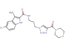 5-chloro-3-methyl-N-{3-[4-(4-thiomorpholinylcarbonyl)-1H-1,2,3-triazol-1-yl]propyl}-1H-indole-2-carboxamide