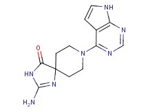 2-amino-8-(7H-pyrrolo[2,3-d]pyrimidin-4-yl)-1,3,8-triazaspiro[4.5]dec-1-en-4-one