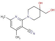 2-[4-hydroxy-4-(hydroxymethyl)piperidin-1-yl]-4,6-dimethylnicotinonitrile