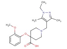 1-[(1-ethyl-3,5-dimethyl-1H-pyrazol-4-yl)methyl]-4-(2-methoxyphenoxy)piperidine-4-carboxylic acid