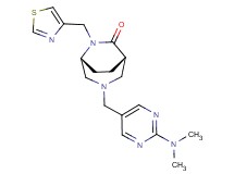(1S*,5R*)-3-{[2-(dimethylamino)-5-pyrimidinyl]methyl}-6-(1,3-thiazol-4-ylmethyl)-3,6-diazabicyclo[3.2.2]nonan-7-one